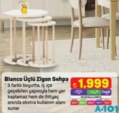 MODALİFE BLANCO ÜÇLÜ ZİGON SEHPA MODALİFE BLANCO ÜÇLÜ ZİGON SEHPA